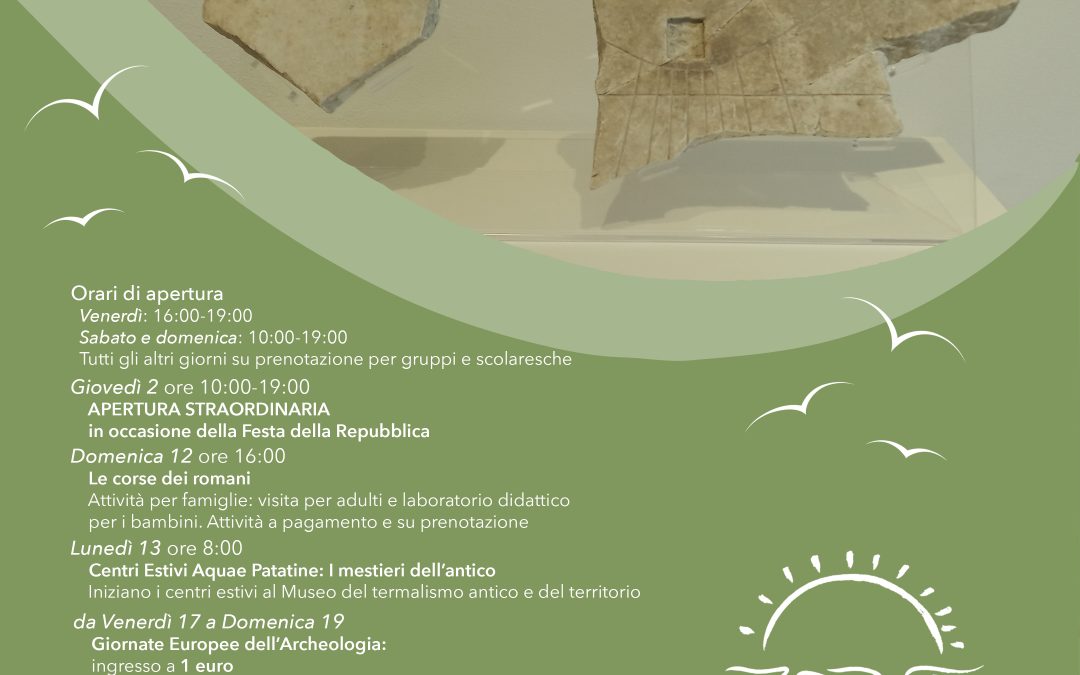 GIUGNO 2022 al Museo del termalismo antico e del territorio
